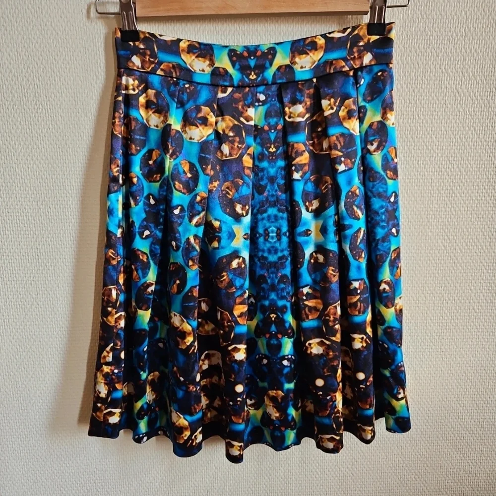 L'Ame de Femme - Blue Multicolor Pleated Skirt - US 4 - Picture 6 of 6